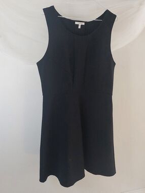 Maurices Black Sleeveless Textured Fit & Flare Dress - Pleated Neck - Size Large